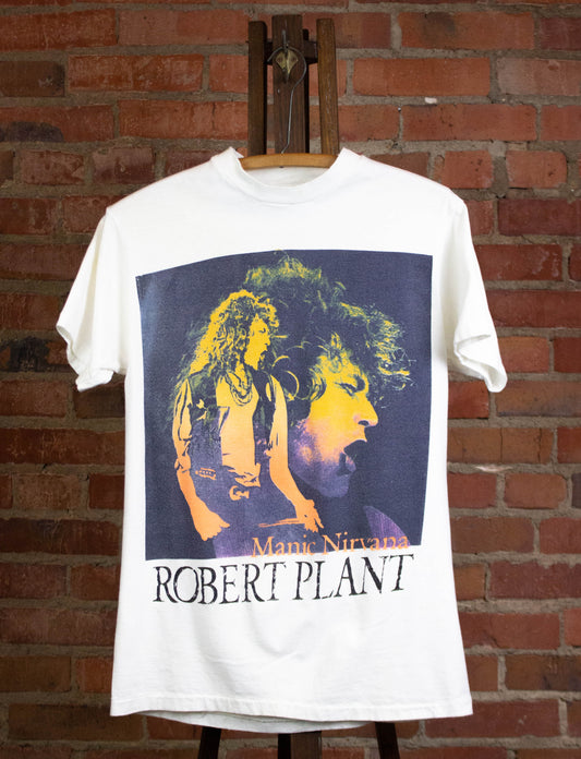 Vintage Robert Plant 1990 Manic Nirvana Concert T Shirt White Small