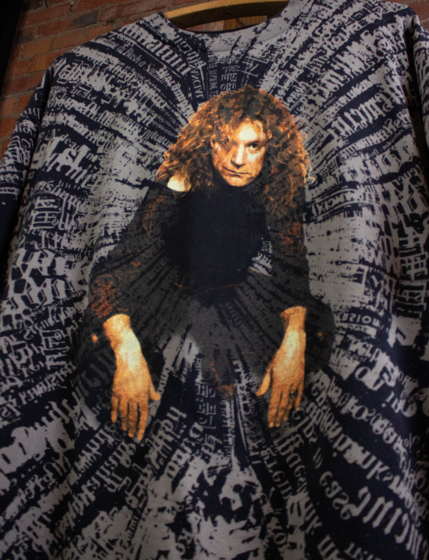 Vintage Robert Plant Fate of Nations All Over Print Concert T Shirt 90s XL