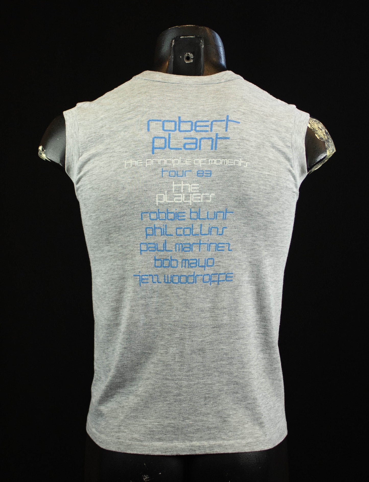 Vintage Robert Plant Concert T Shirt 1983 USA Tour Grey Muscle Tee Small