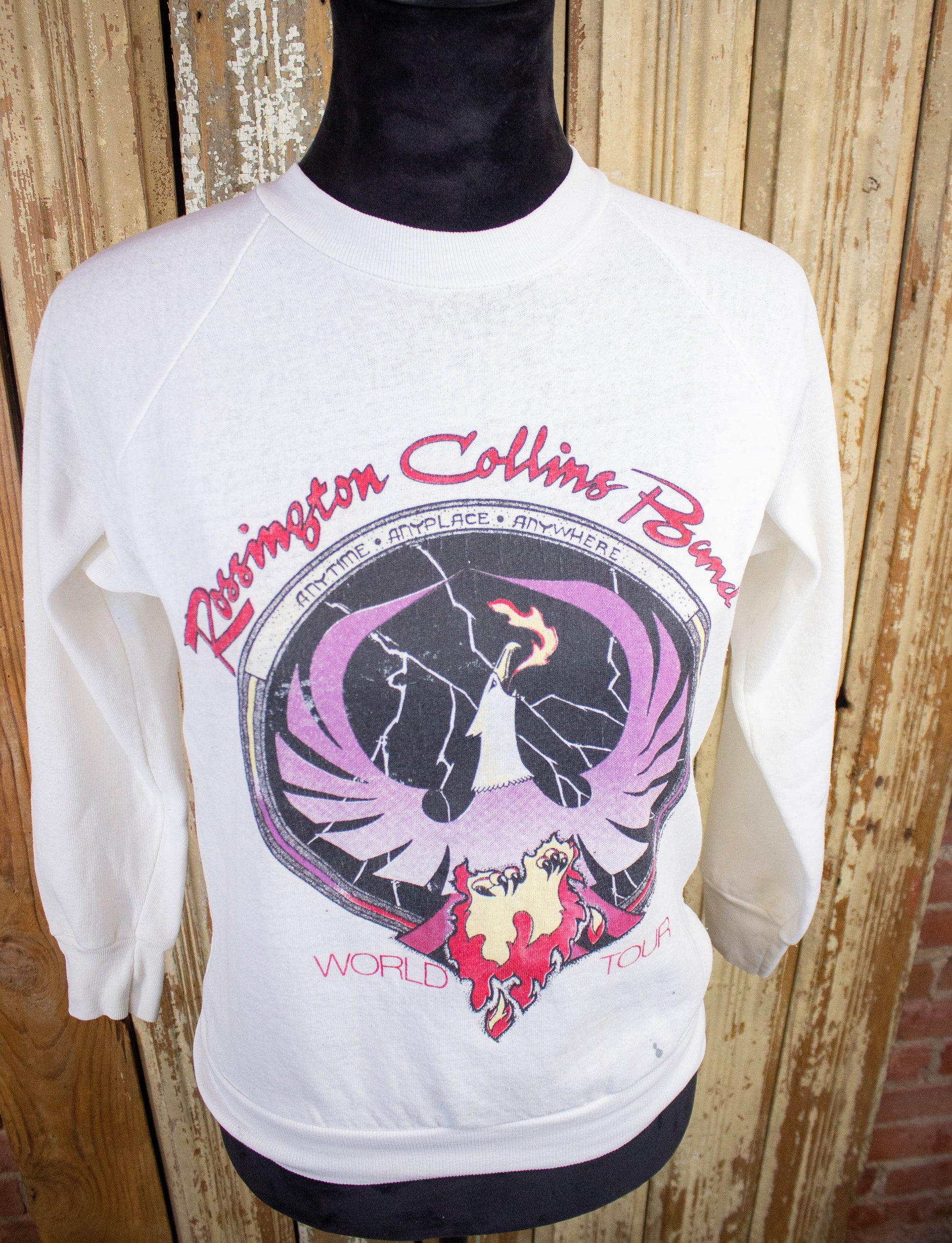 Vintage Rossington Collins Band Concert Sweatshirt 1980 White Small