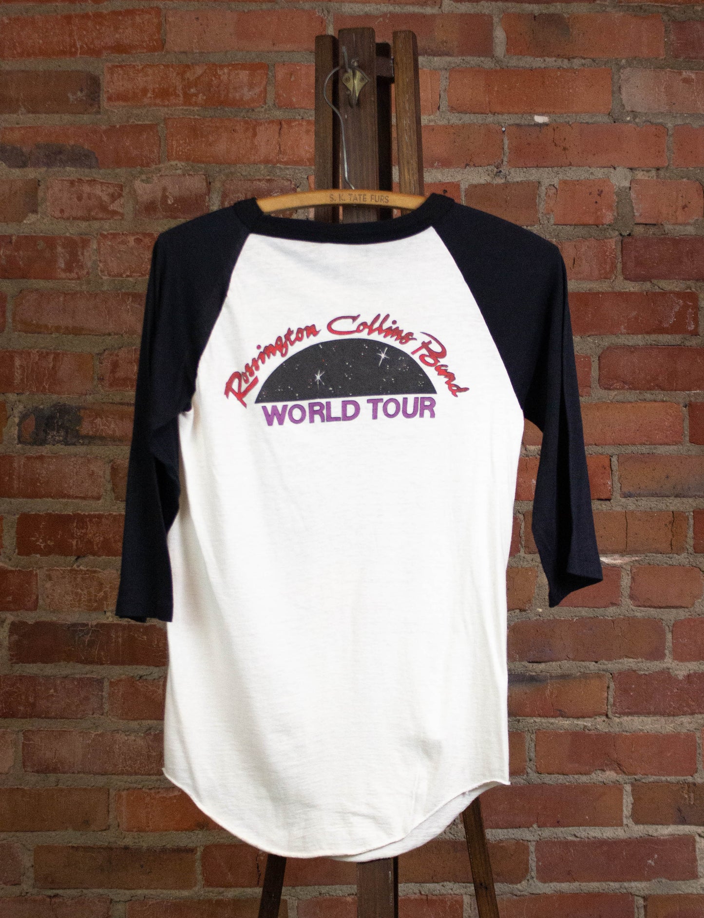 Vintage Rossington Collins Band 1981 World Tour Raglan Concert T Shirt White and Black Small