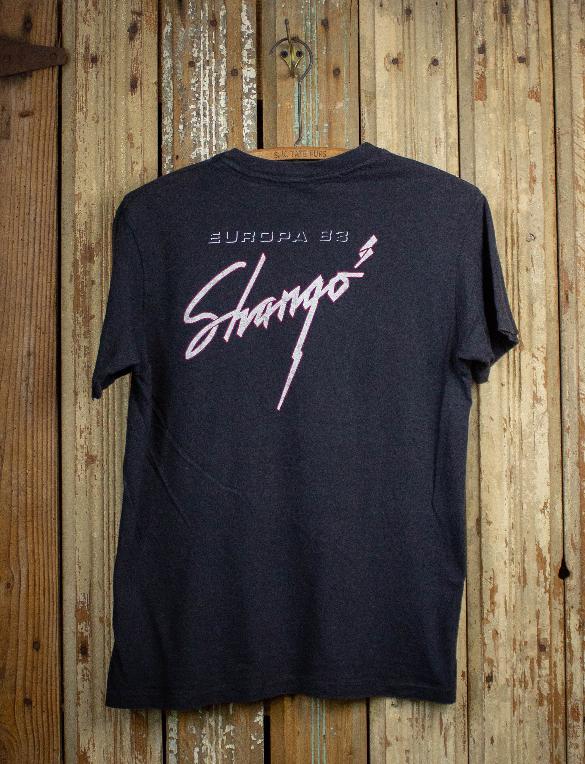 Vintage Santana Shango European Tour Concert T Shirt 1983 Black Small