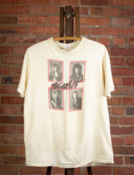 Vintage Scarlet 80s Concert T Shirt Cream White Large-XL