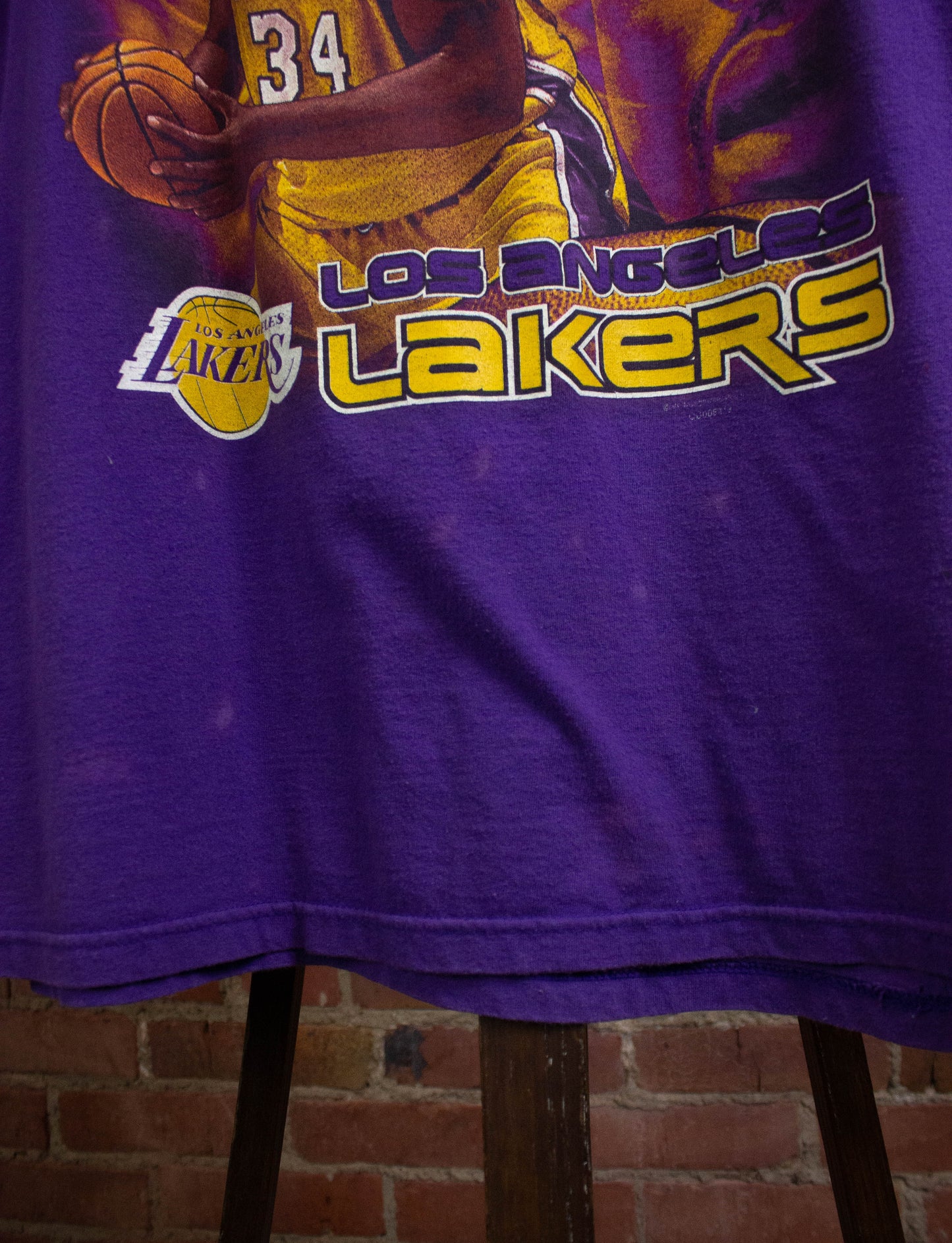 Vintage Shaquille O'Neal Los Angeles Lakers Graphic T Shirt 90s Purple XL