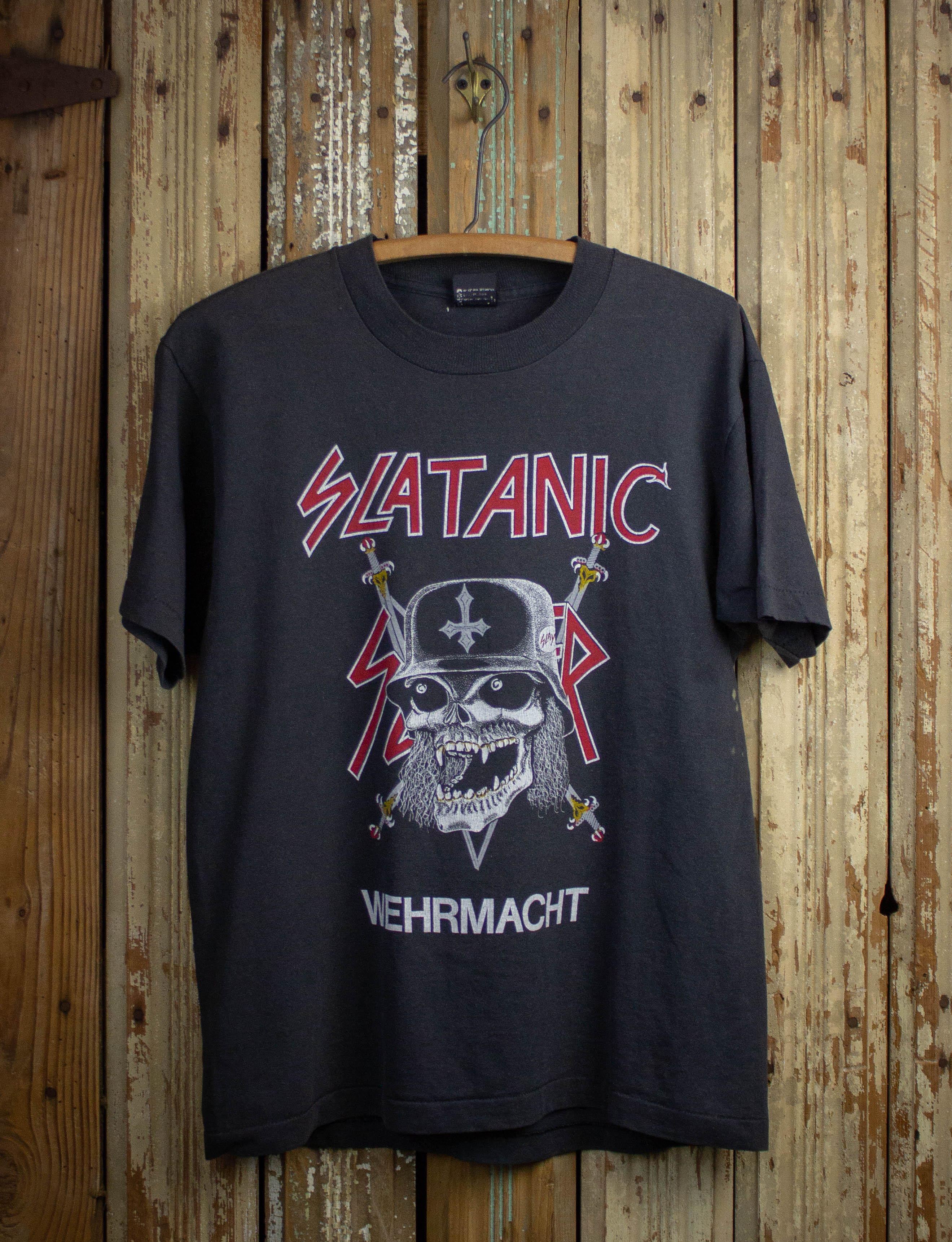 Vintage Slayer Slatanic Wehrmacht Bootleg Concert T Shirt 80s ...