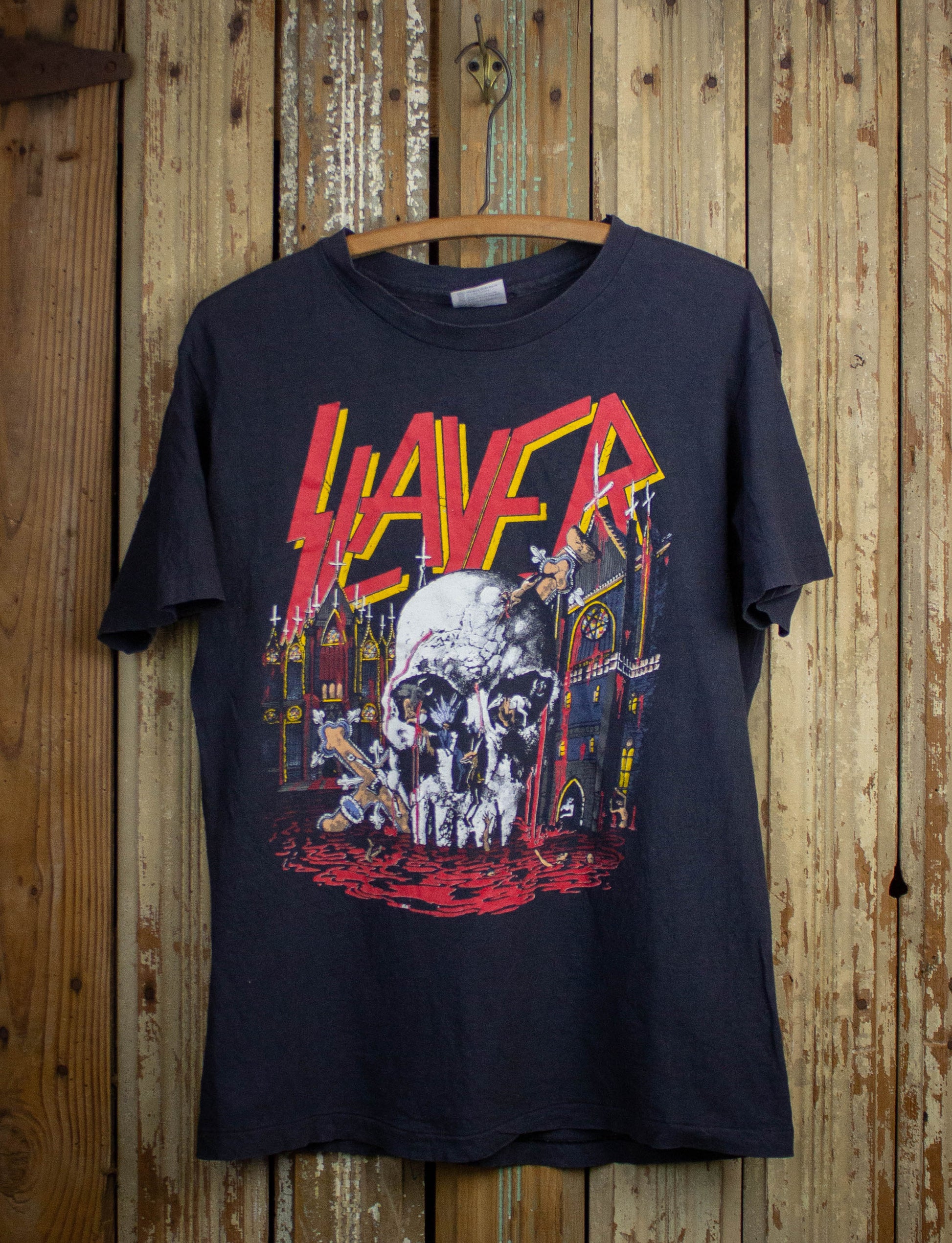 Vintage Slayer World Sacrifice Tour Concert Shirt 1988 Black Large