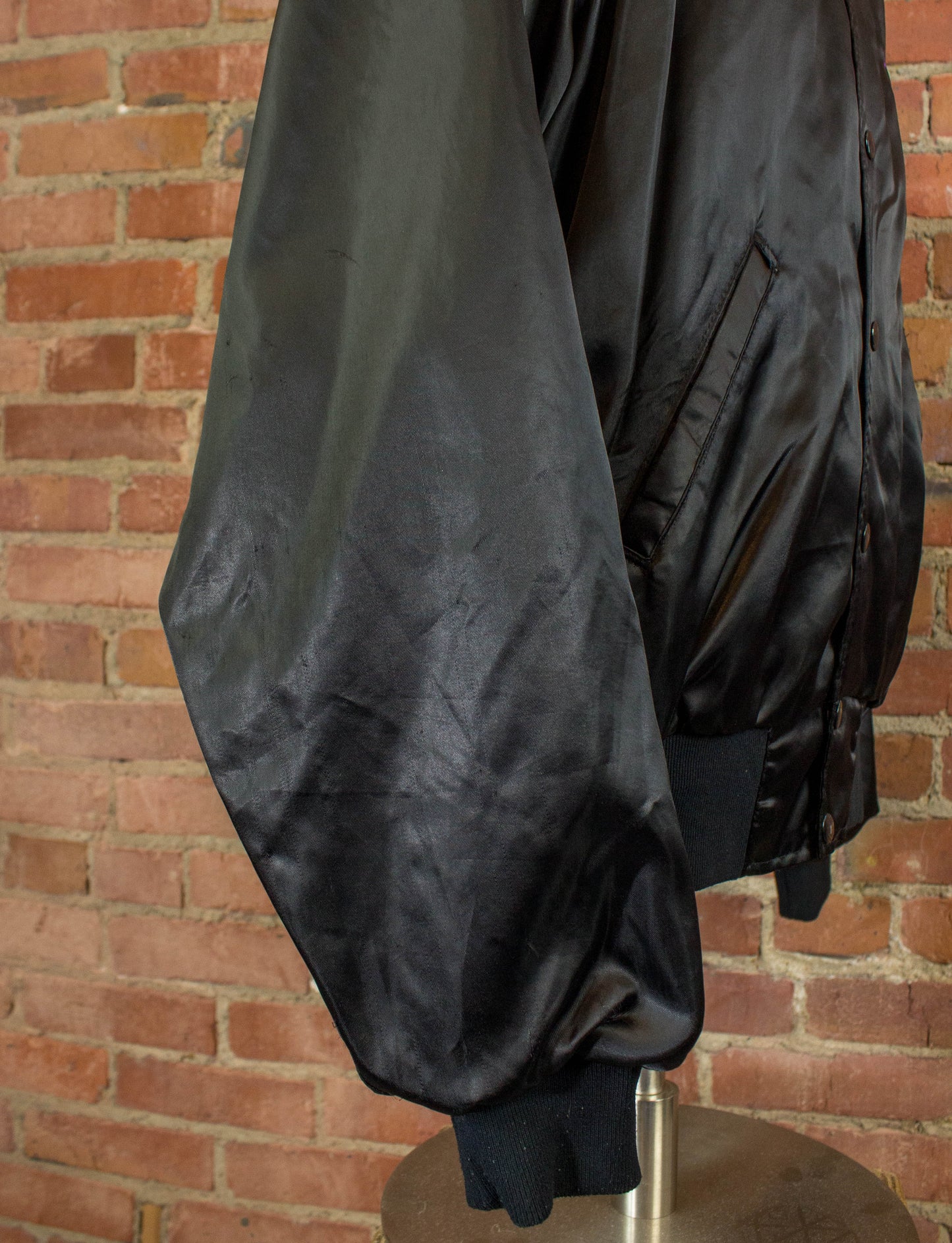 Vintage Southern Starlite Cloggers Satin Jacket 80s Black and Purple "Janice" XL