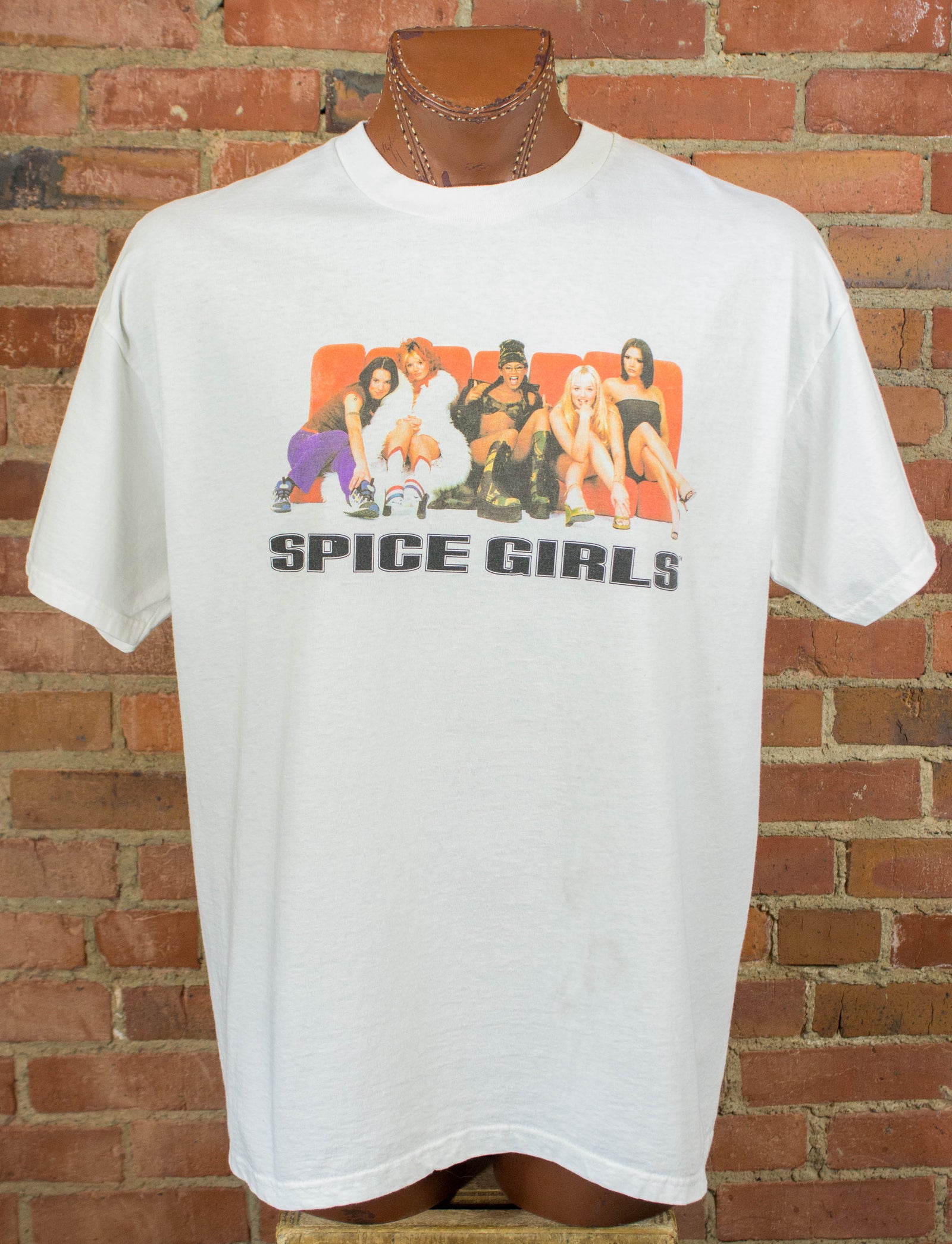 Vintage Spice Girls Concert T Shirt 90s Band Members White XL