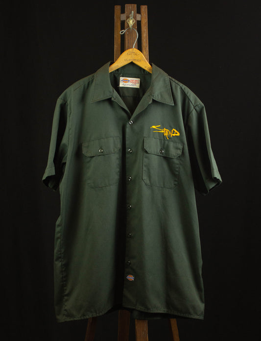 Vintage Staind Dysfunction Embroidered Concert Work Shirt 1999 Dickies Forest Green and Gold XL