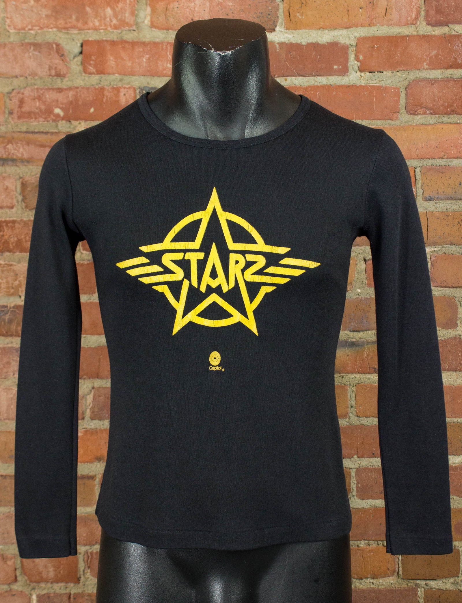Vintage Starz Concert T Shirt 70s Self Titled Album Promo Black and Yellow Long Sleeve Small