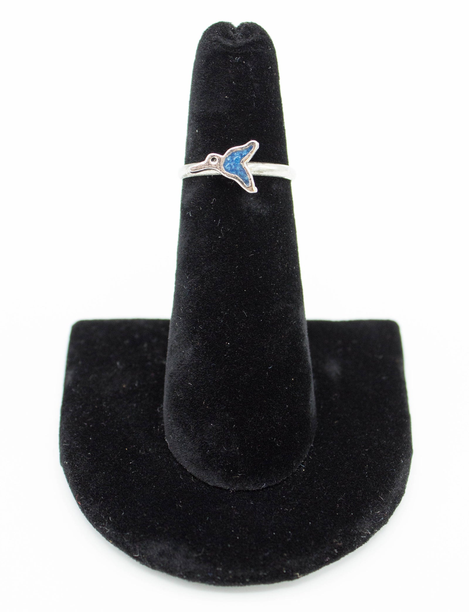 Vintage Sterling Silver and Turquoise Hummingbird Ring Size 5