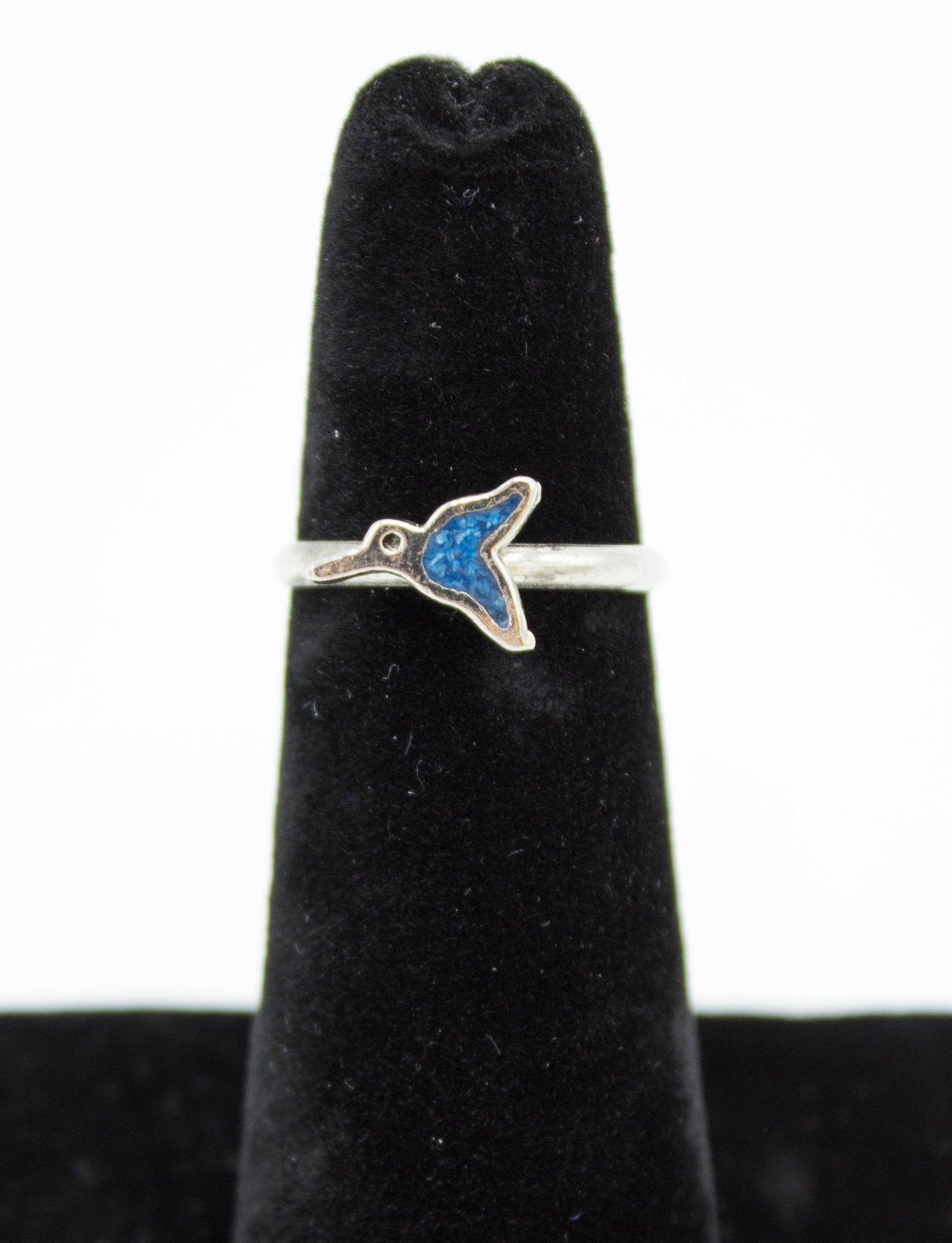 Vintage Sterling Silver and Turquoise Hummingbird Ring Size 5