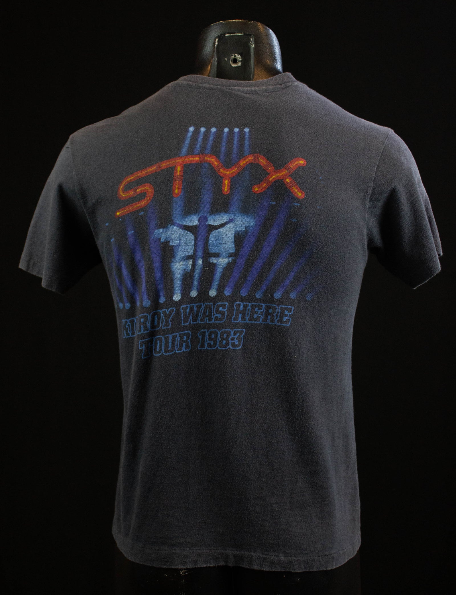 Vintage Styx Concert T Shirt 1983 Kilroy Was Here Tour Faded Black Small