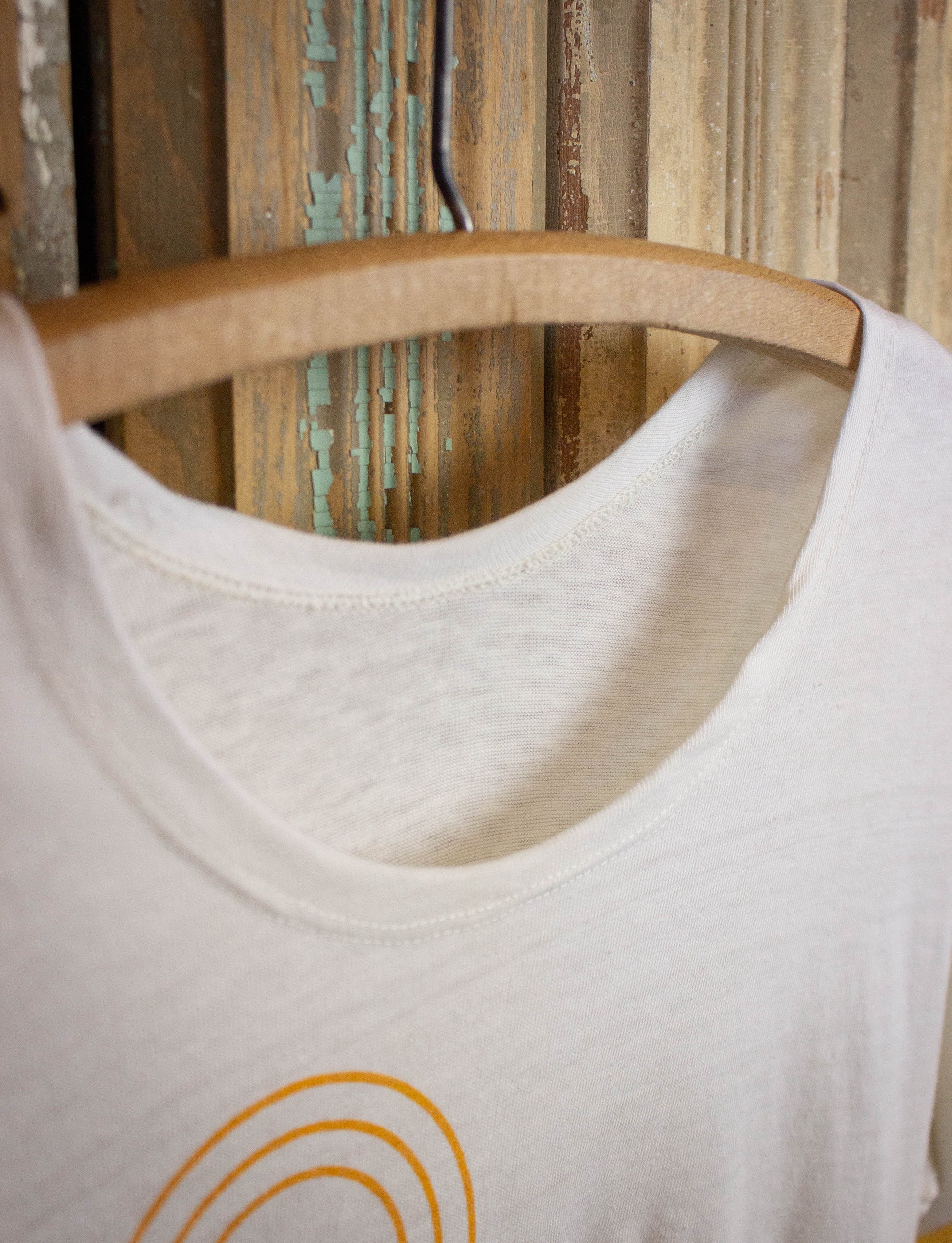 Vintage Sunset Sound Studios Graphic Ringer T Shirt 70s White and Yellow Medium