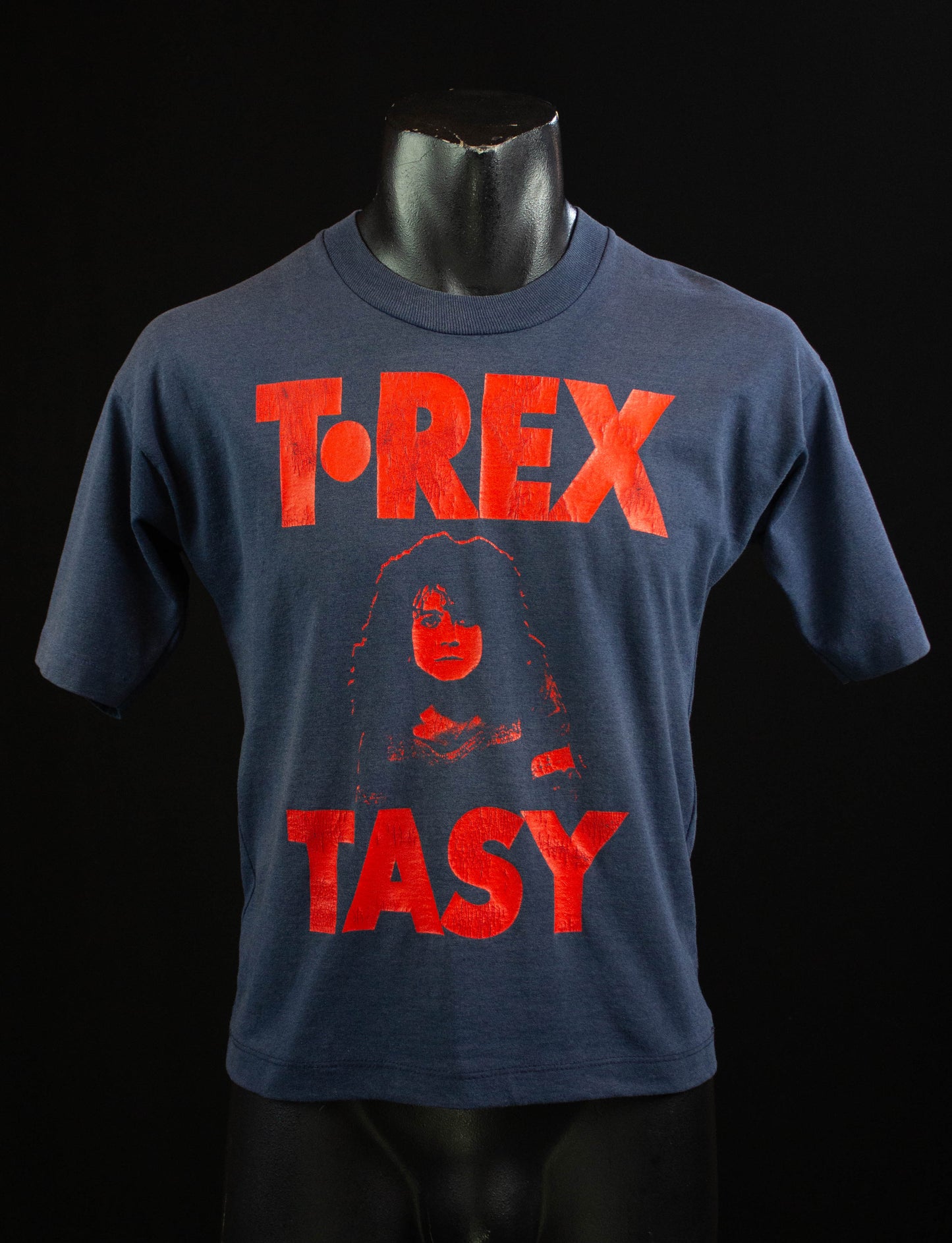 Vintage T. Rexstasy Concert T Shirt 90s UK Tour Navy Blue and Red Medium