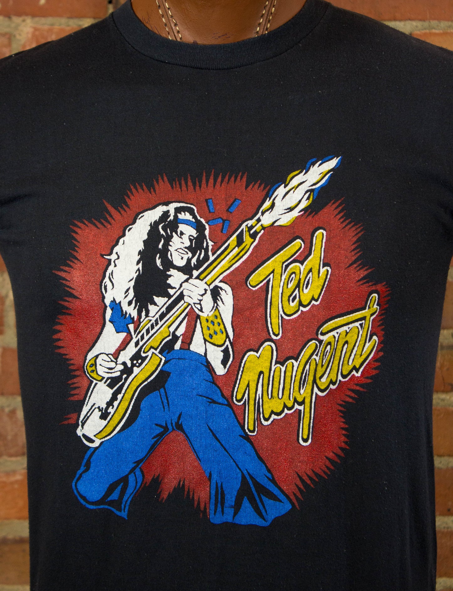 Vintage Ted Nugent Concert T Shirt 70s Weekend Warriors Black Medium
