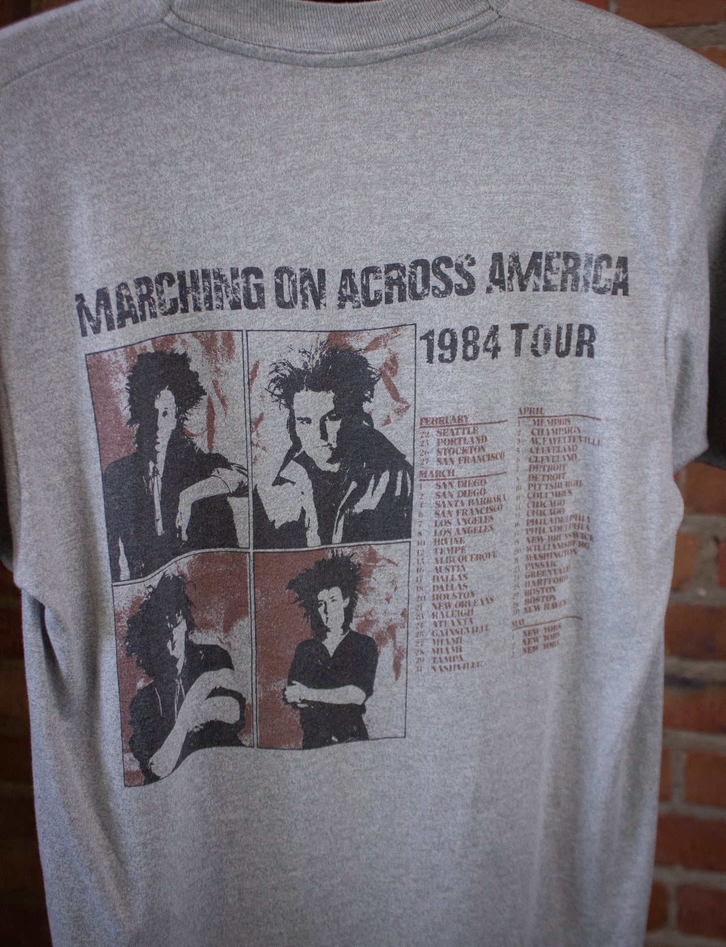 Vintage The Alarm Marching Across America Concert T Shirt 1984 Gray Small