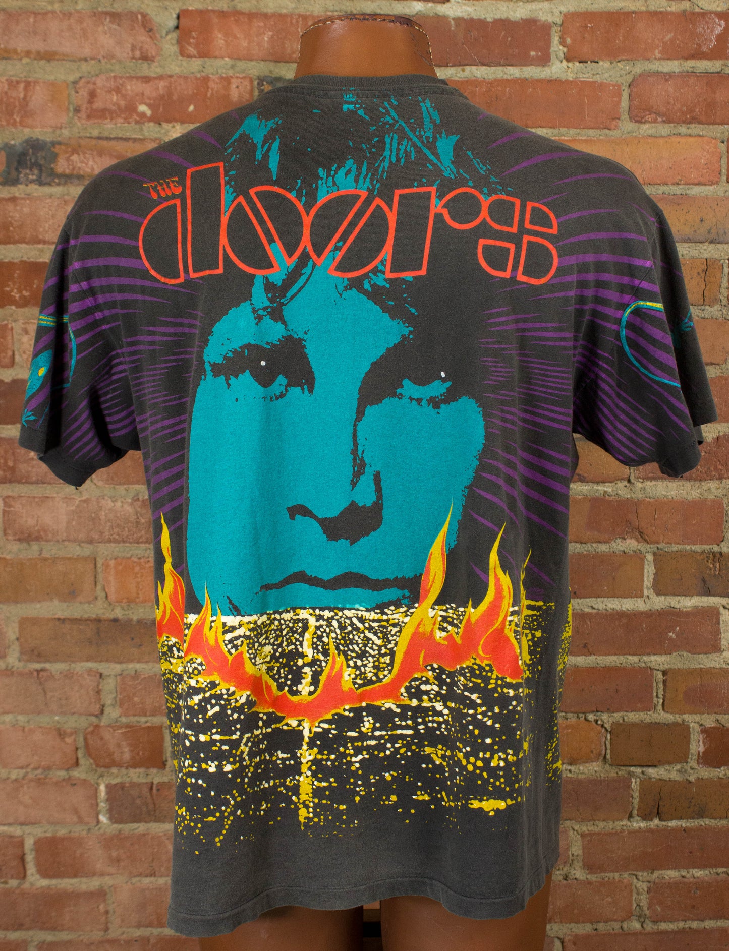 Vintage The Doors Concert T Shirt 1992 Jim Morrison Black All Over Print XL