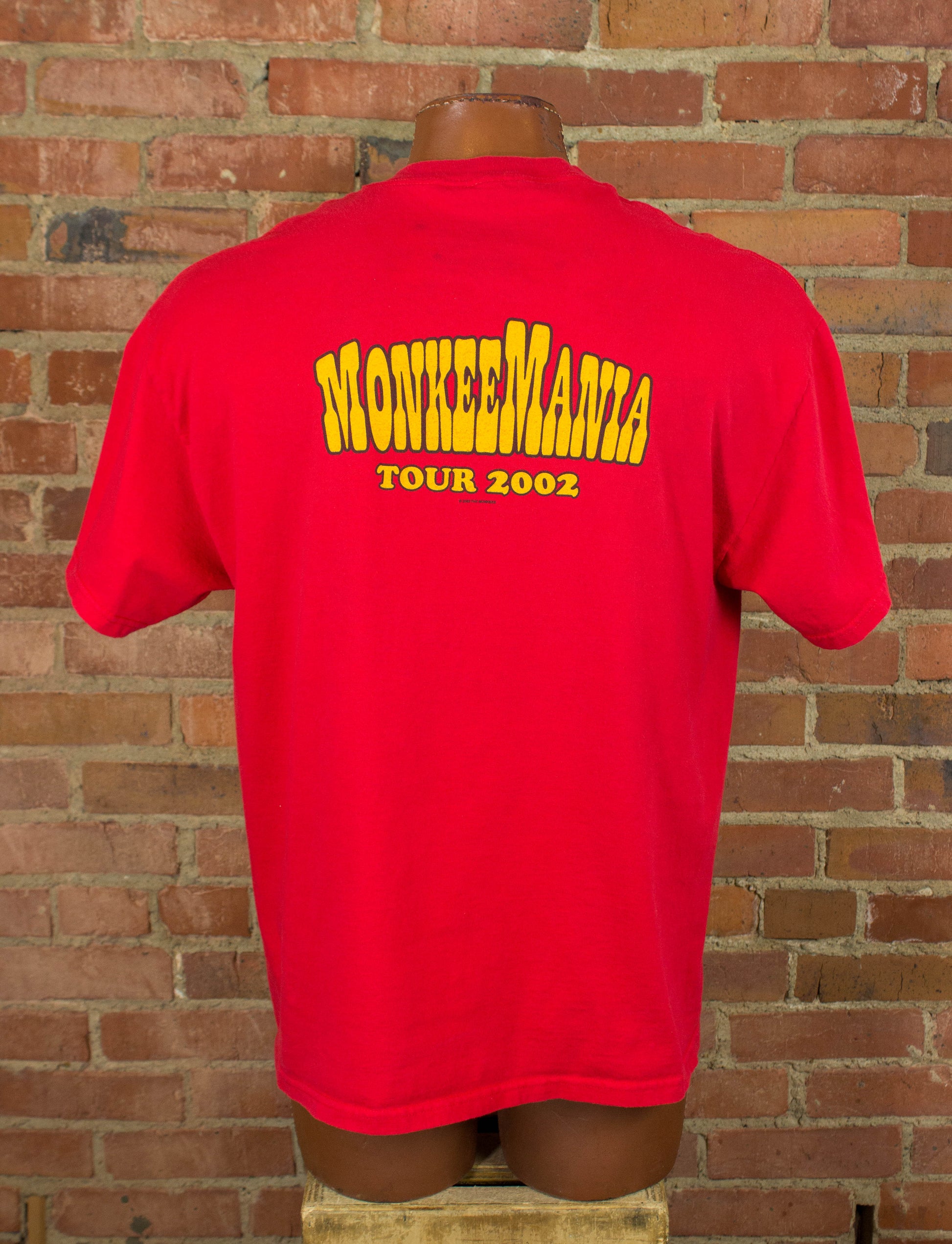 Vintage The Monkees Concert T Shirt 2002 MonkeeMania Tour Red and Yellow XL