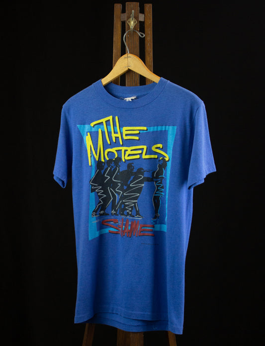 Vintage The Motels Concert T Shirt 1985 "Shame" Shock The World Tour Blue Medium