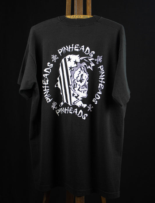Vintage The Pinheads Concert T Shirt 90s New York Punk Black and White XL
