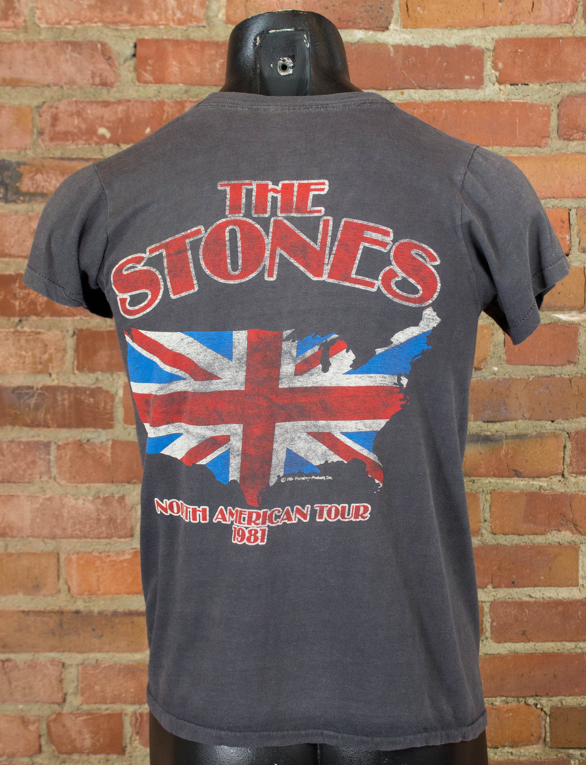 Vintage The Rolling Stones Concert T Shirt 1981 North American Tour US Flag Tongue Small