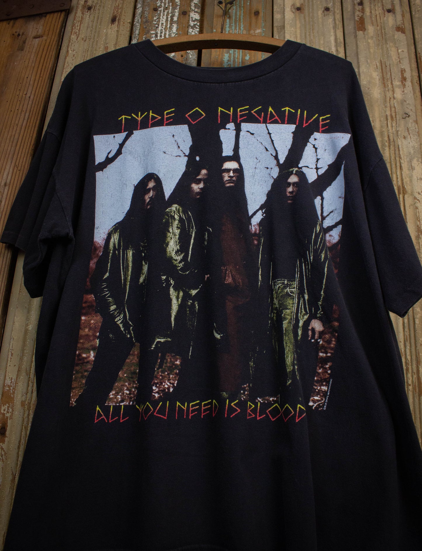 Vintage Type O Negative All You Need is Blood Vinnland Concert T Shirt 90s Black XL