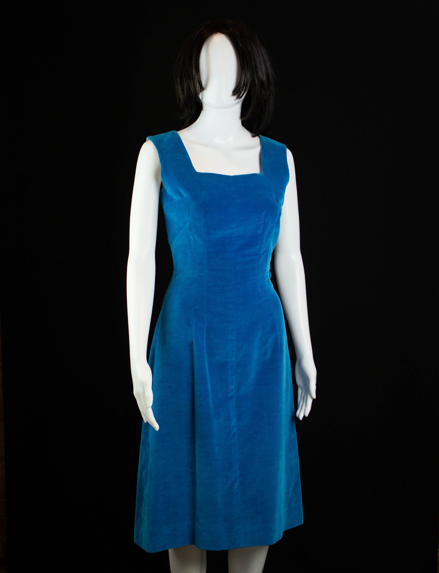 Vintage Velvet Cocktail Dress 60s Teal Blue Medium Black Shag Vintage Vintage Velvet Cocktail Dress 60s Teal Blue Medium Black Shag Vintage