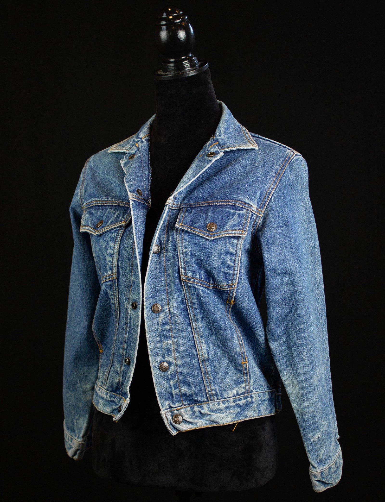 Vintage Virginian Special Denim Jacket 80s Light Wash Distressed Small