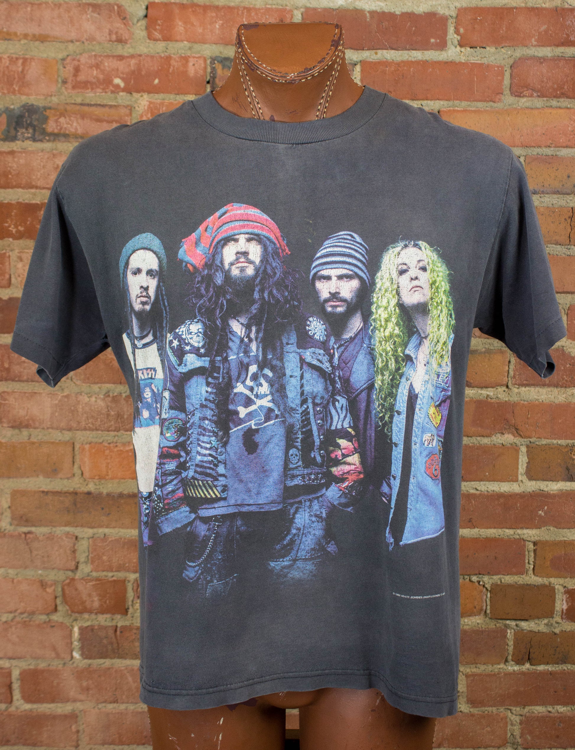 Vintage White Zombie Concert T Shirt 1996 Band Members Faded Black Large