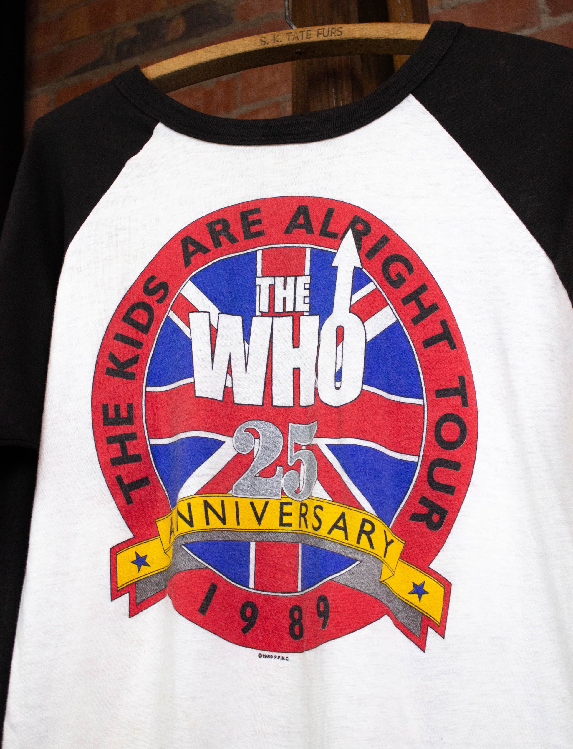 Vintage Who 1989 25th Anniversary Tour Raglan Concert T Shirt White Large