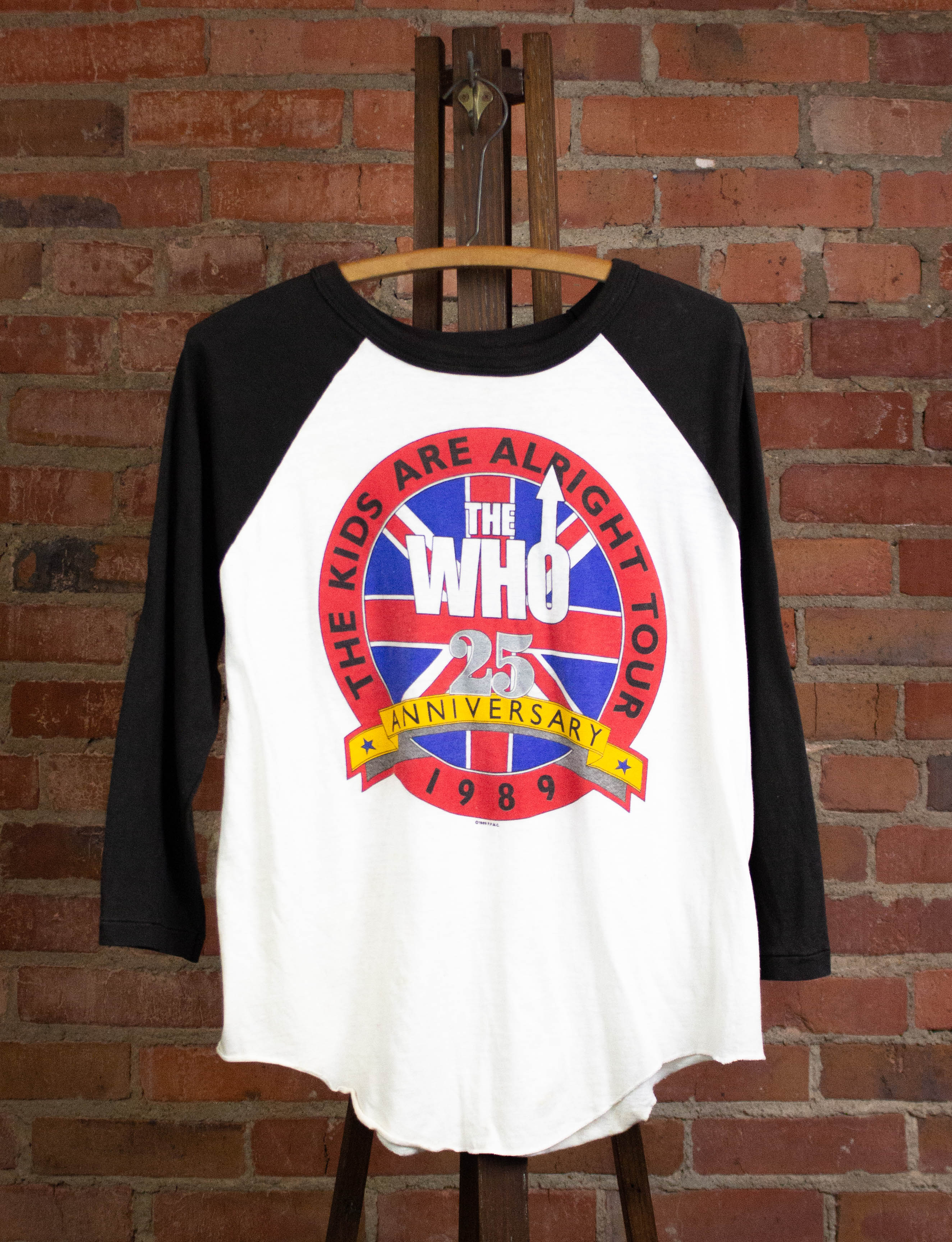 Vintage Who 1989 25th Anniversary Tour Raglan Concert T Shirt