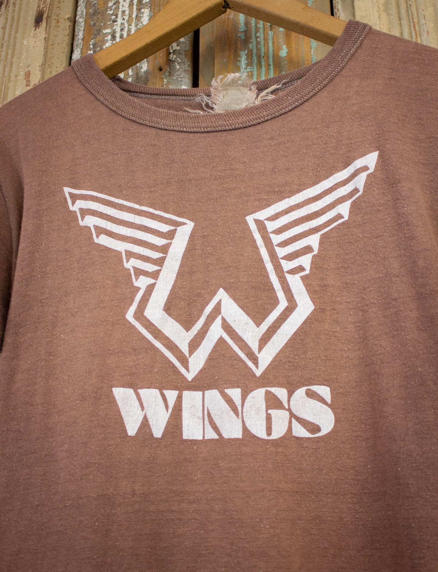 Vintage Wings Logo Concert T Shirt 70s Brown Small