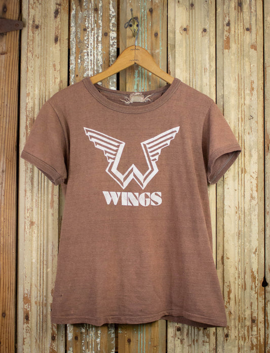 Vintage Wings Logo Concert T Shirt 70s Brown Small