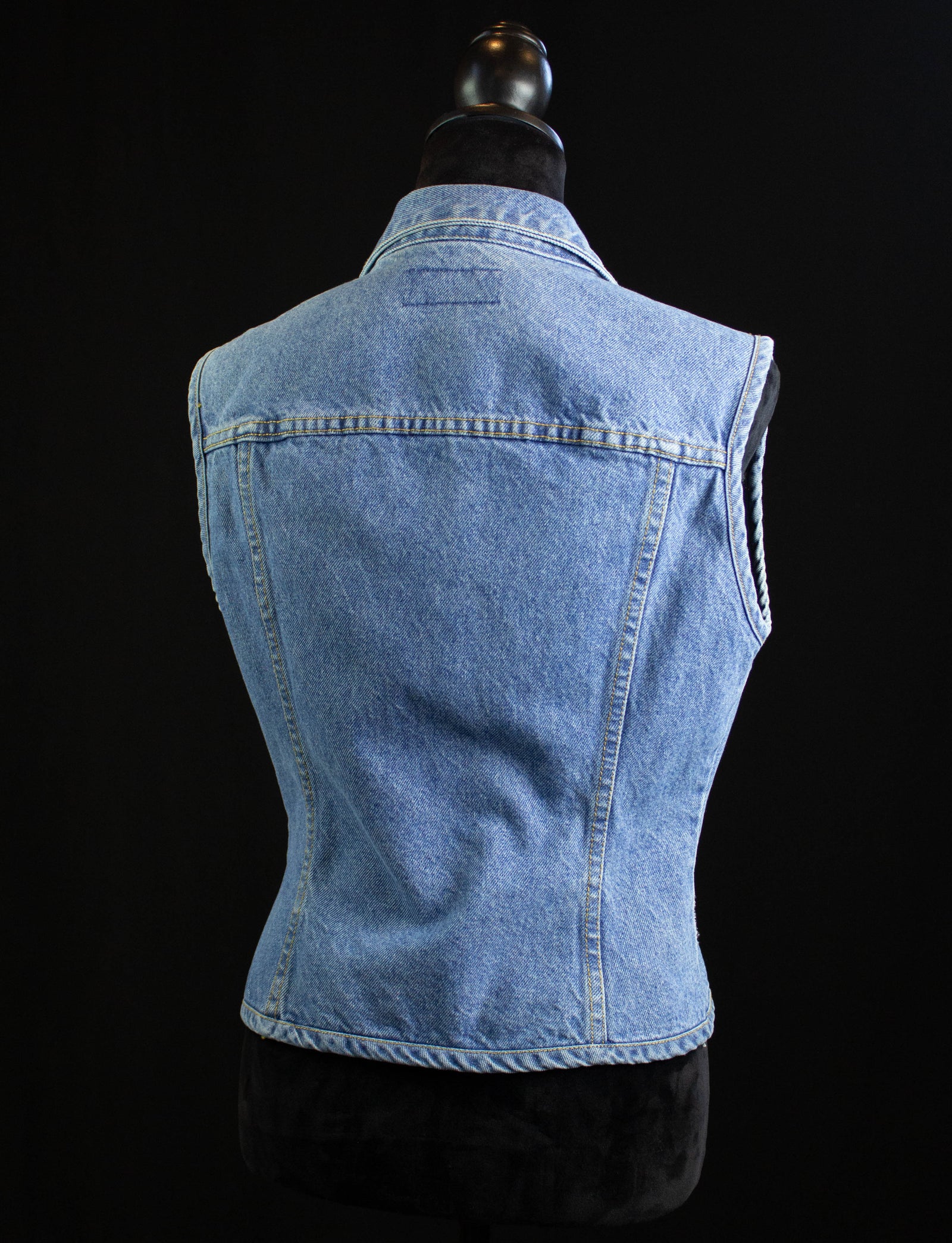 Vintage Women's Zip Up Denim Vest 80s Light Wash Small
