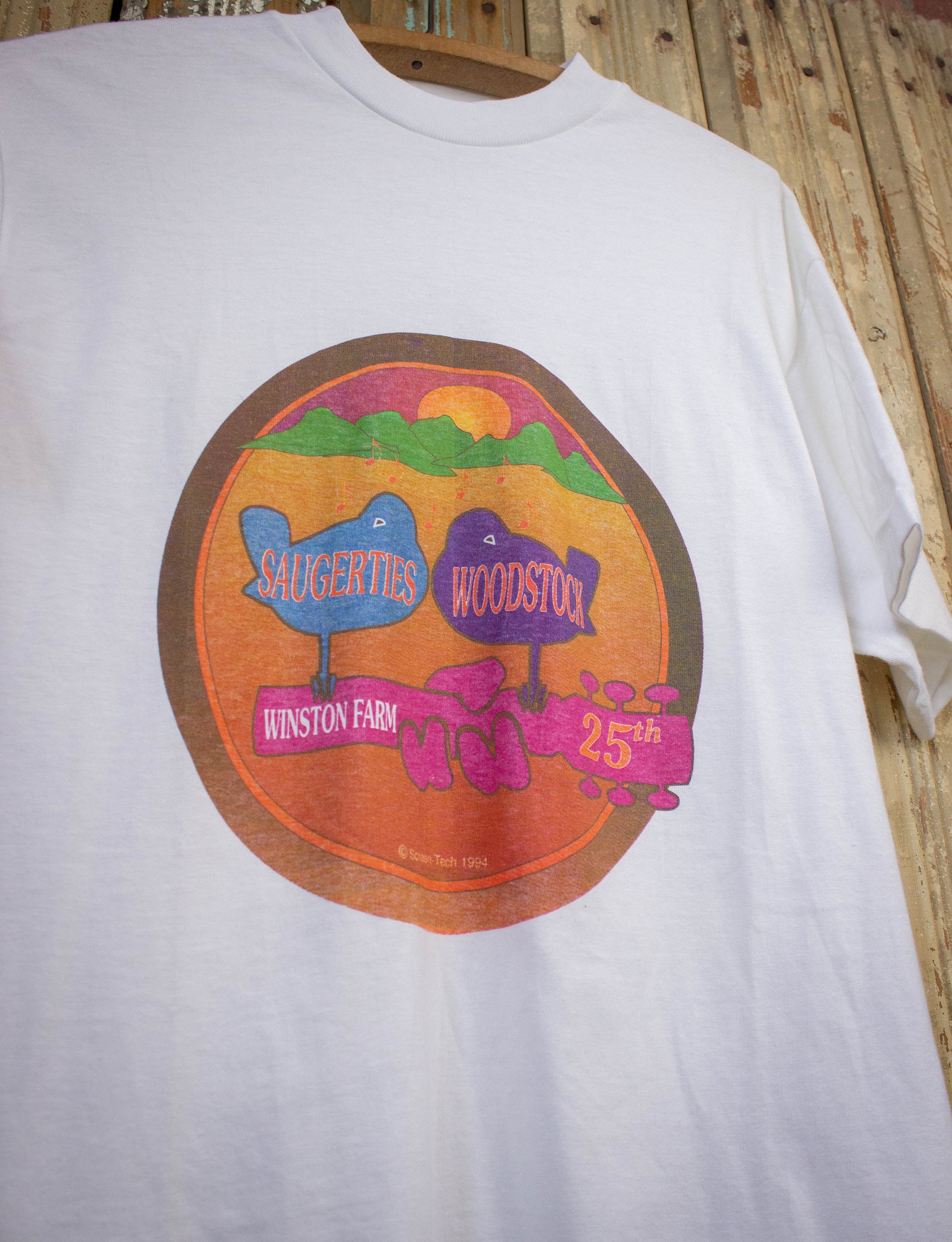 Vintage Woodstock 1994 Concert T Shirt White Medium