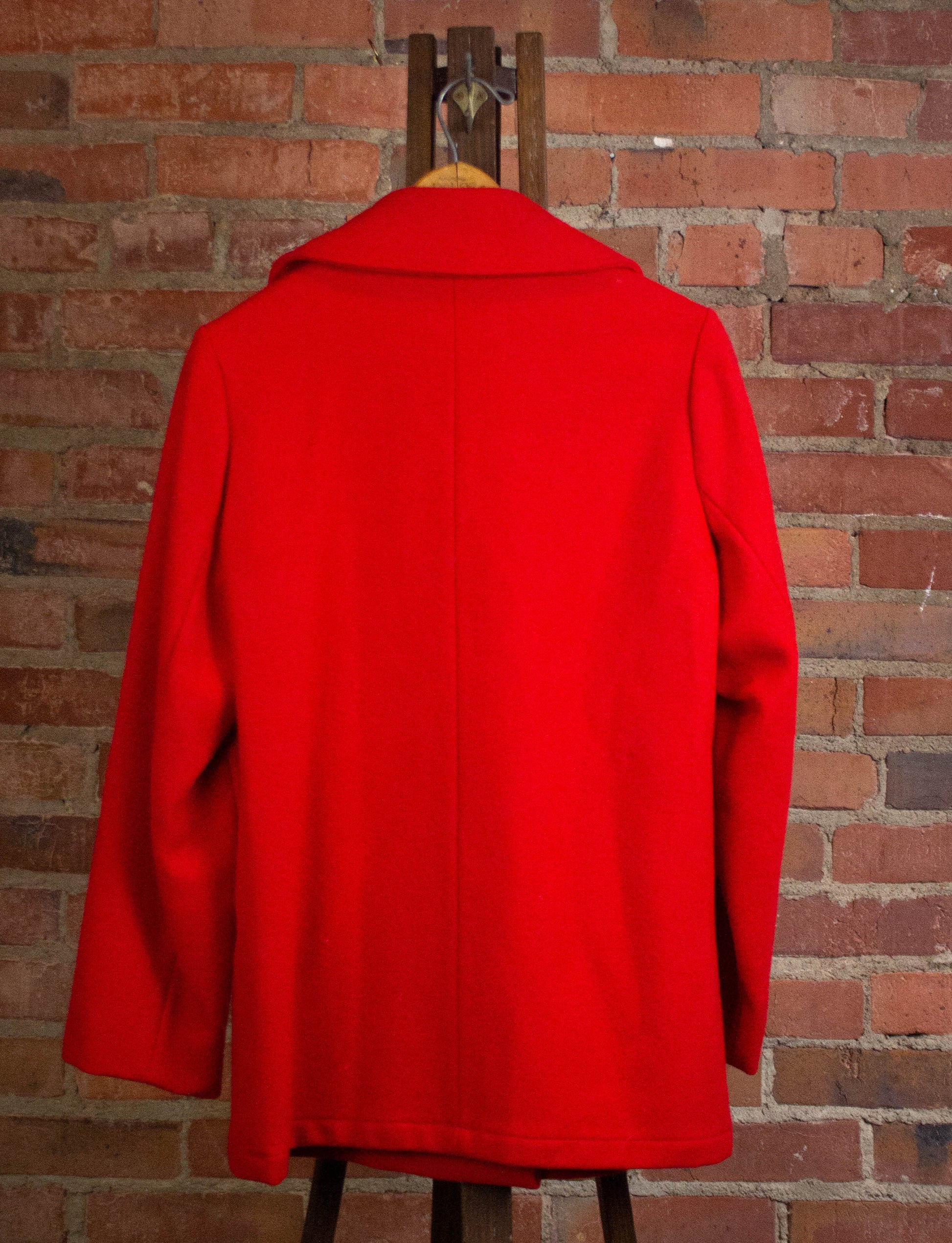 Vintage Woolrich Women's Pea Coat Red Small