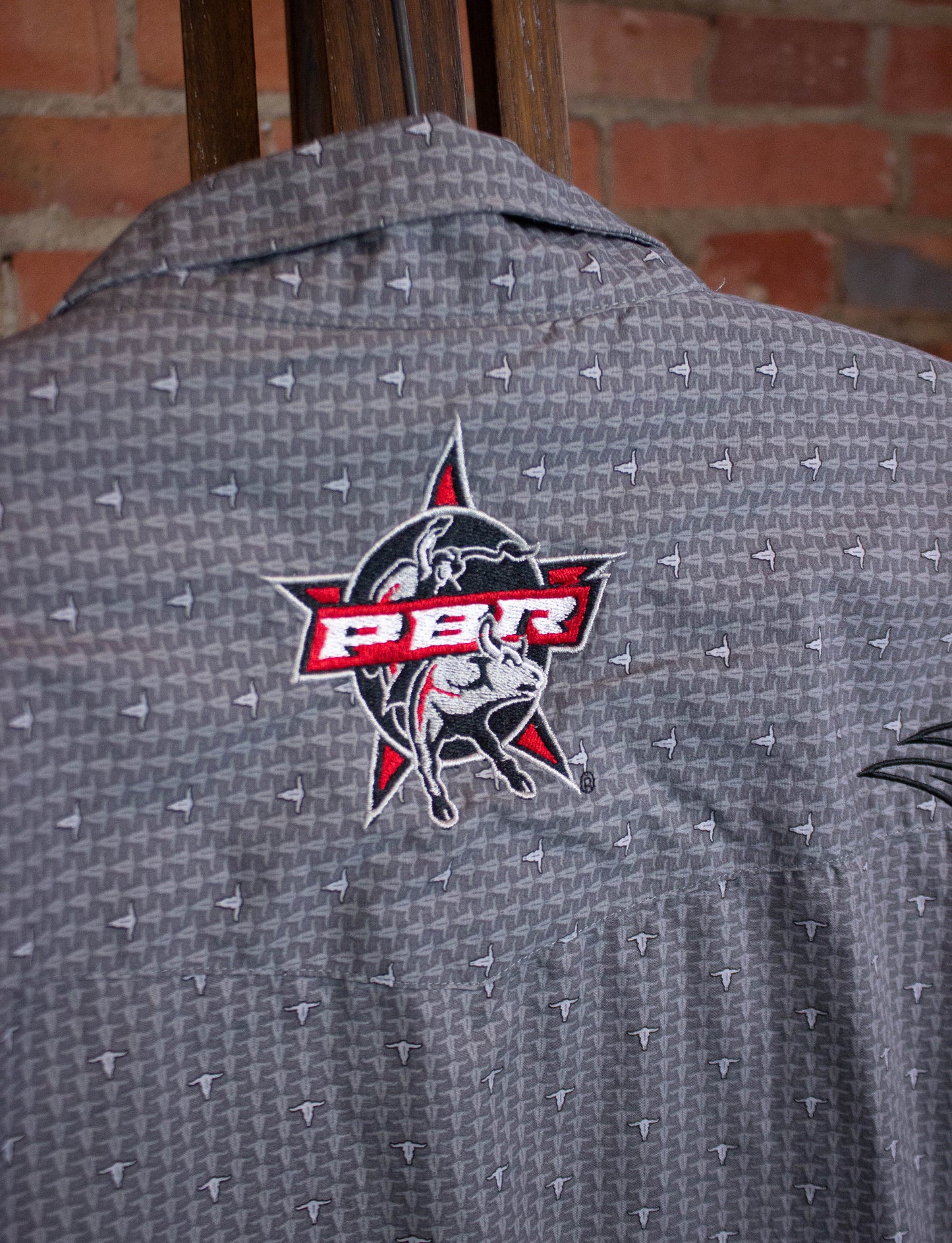 Wrangler PBR Button Up Shirt Gray XL