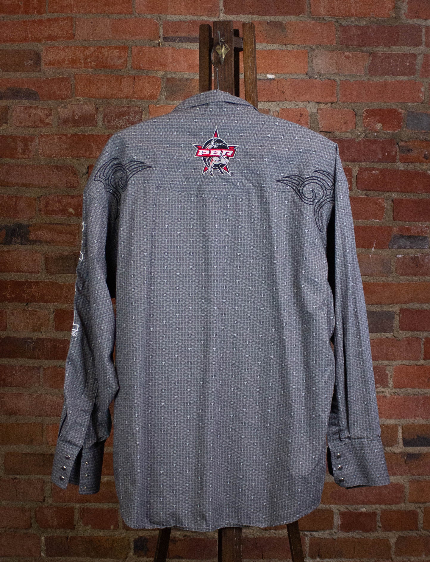 Wrangler PBR Button Up Shirt Gray XL