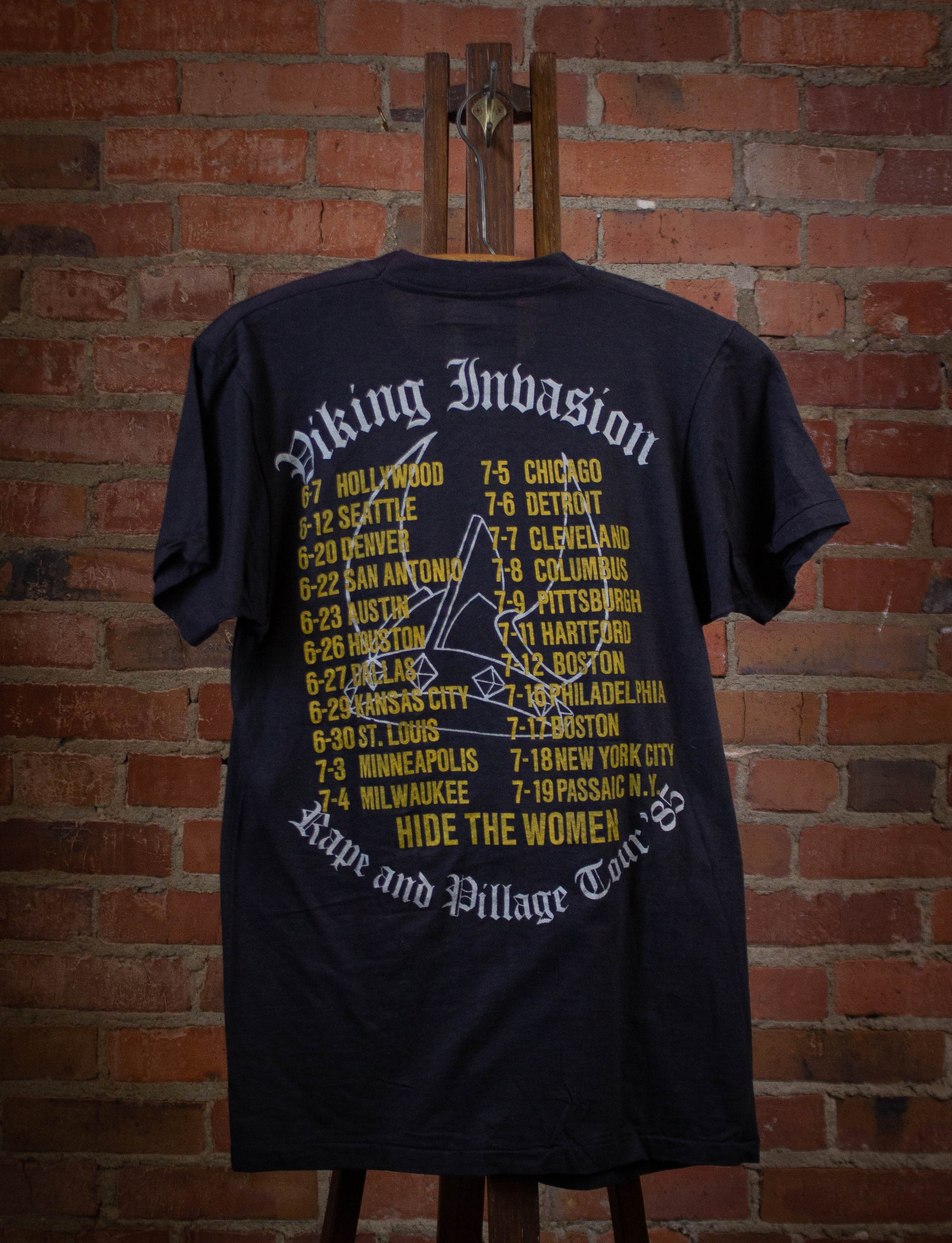 Vintage Yngwie Malmsteen Viking Invasion Concert T Shirt 1985 Black Medium