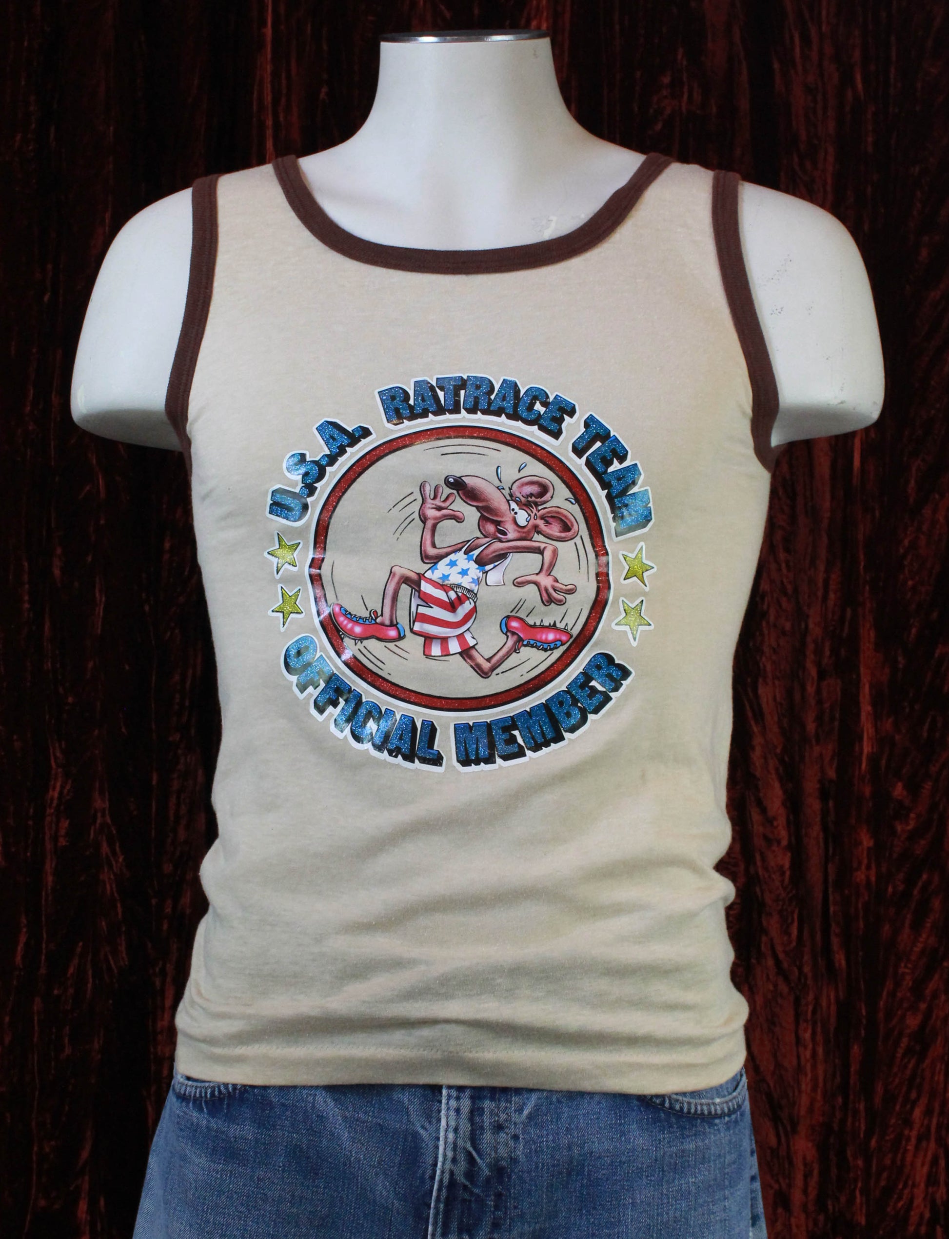 Vintage USA Ratrace Team Graphic Tank Top - Small