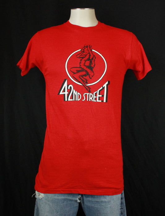 Vintage 80's 42nd Street Burlesque Woman Red Graphic T Shirt - Medium