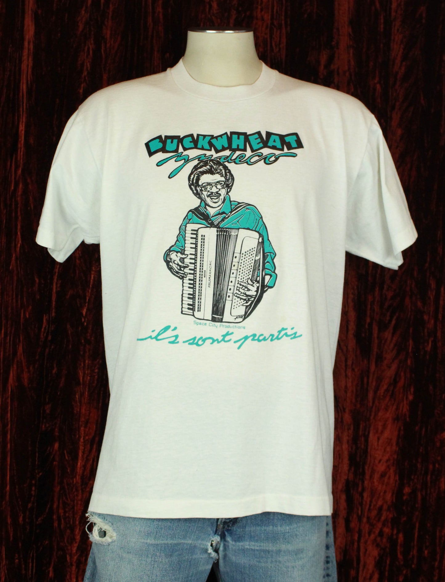Vintage Buckwheat Zydeco Concert T Shirt 80's Ils Sont Partis - XL