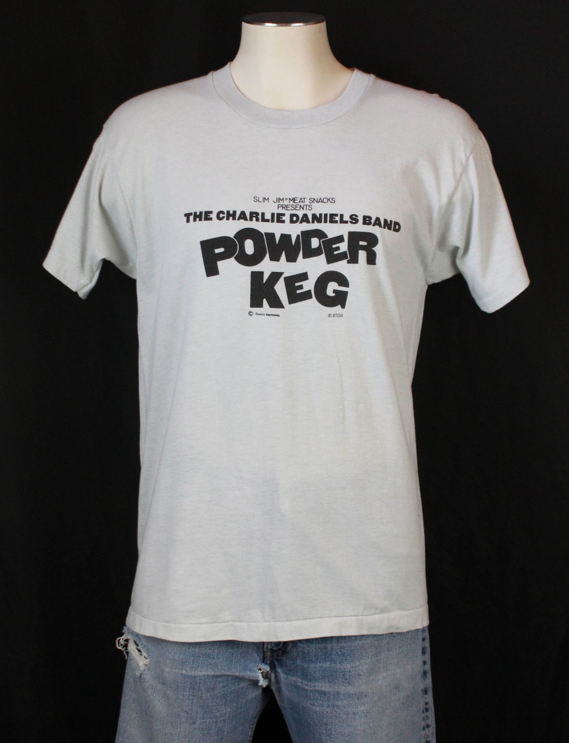 Vintage Charlie Daniels Band Concert T Shirt 1987 Powder Keg - XL