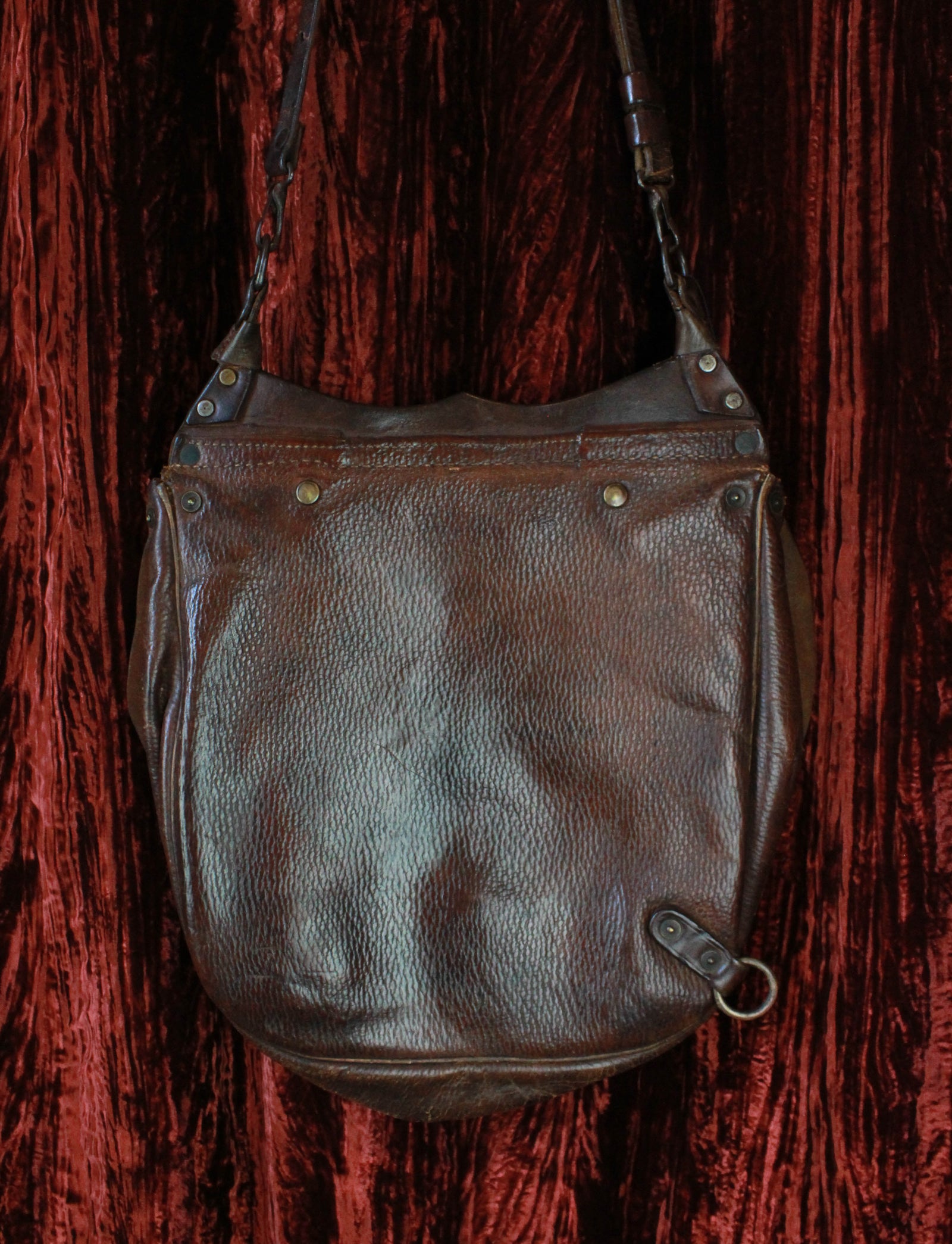 Saddle Women's Small Vintage Embroidered Leather Shoulder Bag