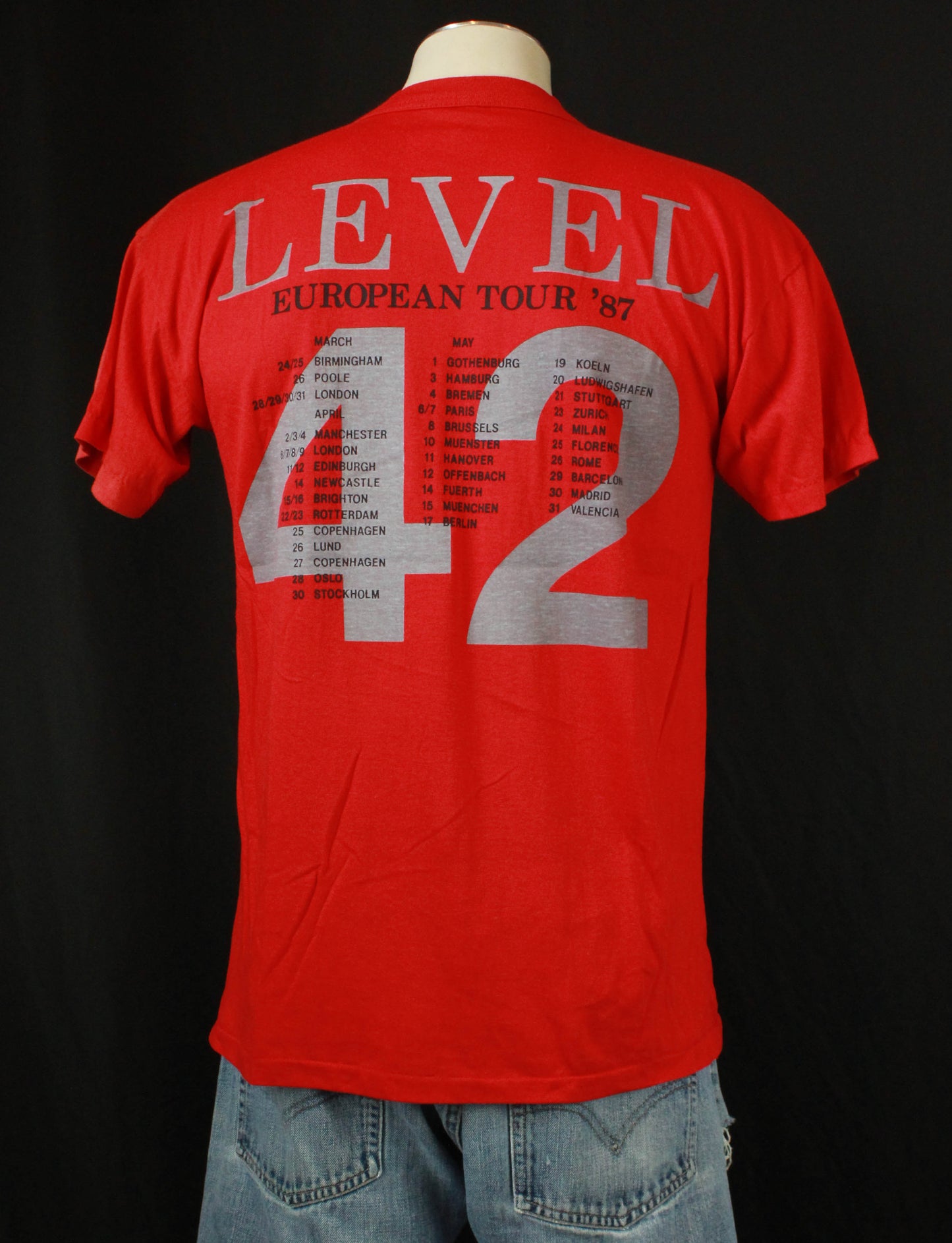 Vintage Level 42 Concert T Shirt 1987 European Tour - Large