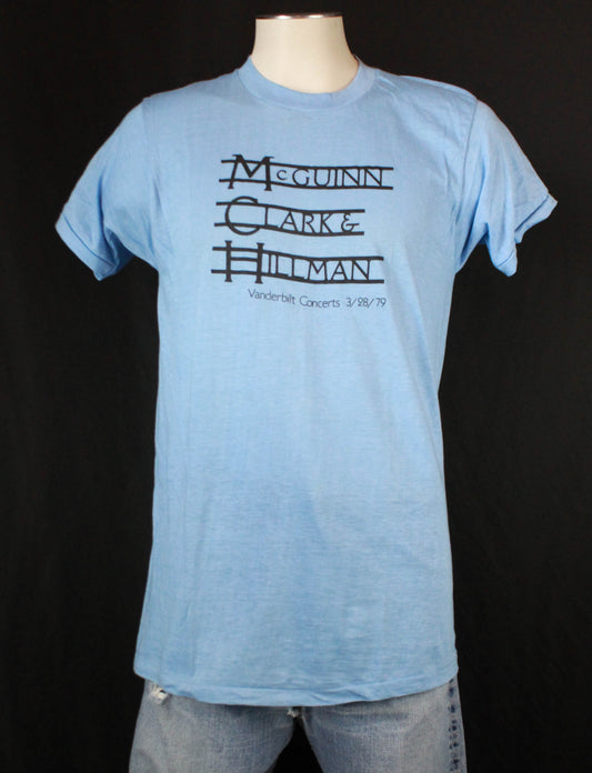 Vintage McGuinn Clark & Hillman Concert T Shirt 1979 Vanderbilt - Large