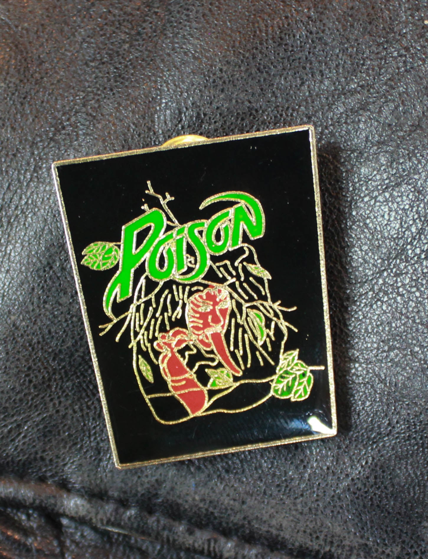 Vintage Poison Enamel Pin Red Girl Open Up And Say AHH 1988