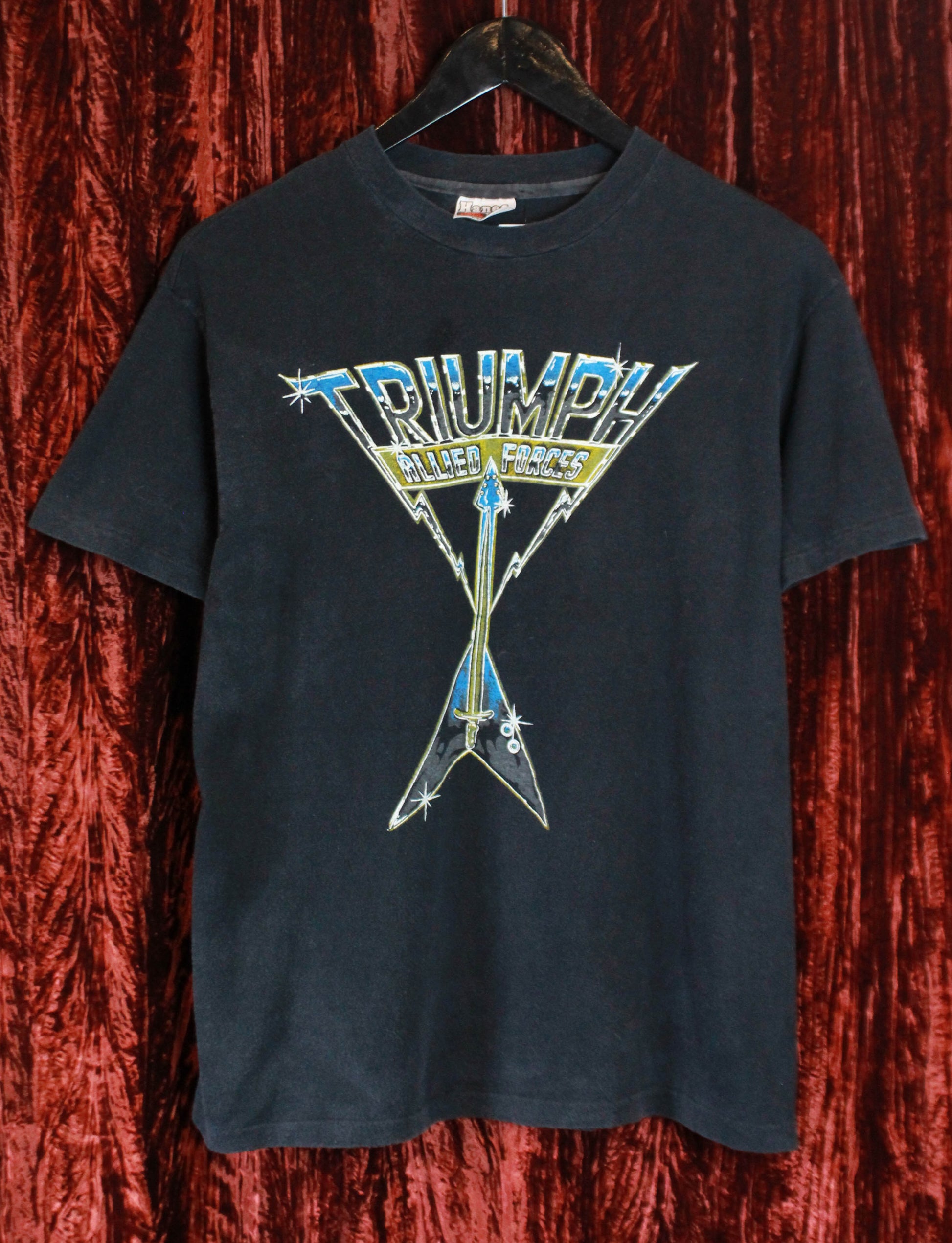 Vintage Triumph Concert T Shirt 1981 Allied Forces World Invasion Tour Unisex Medium