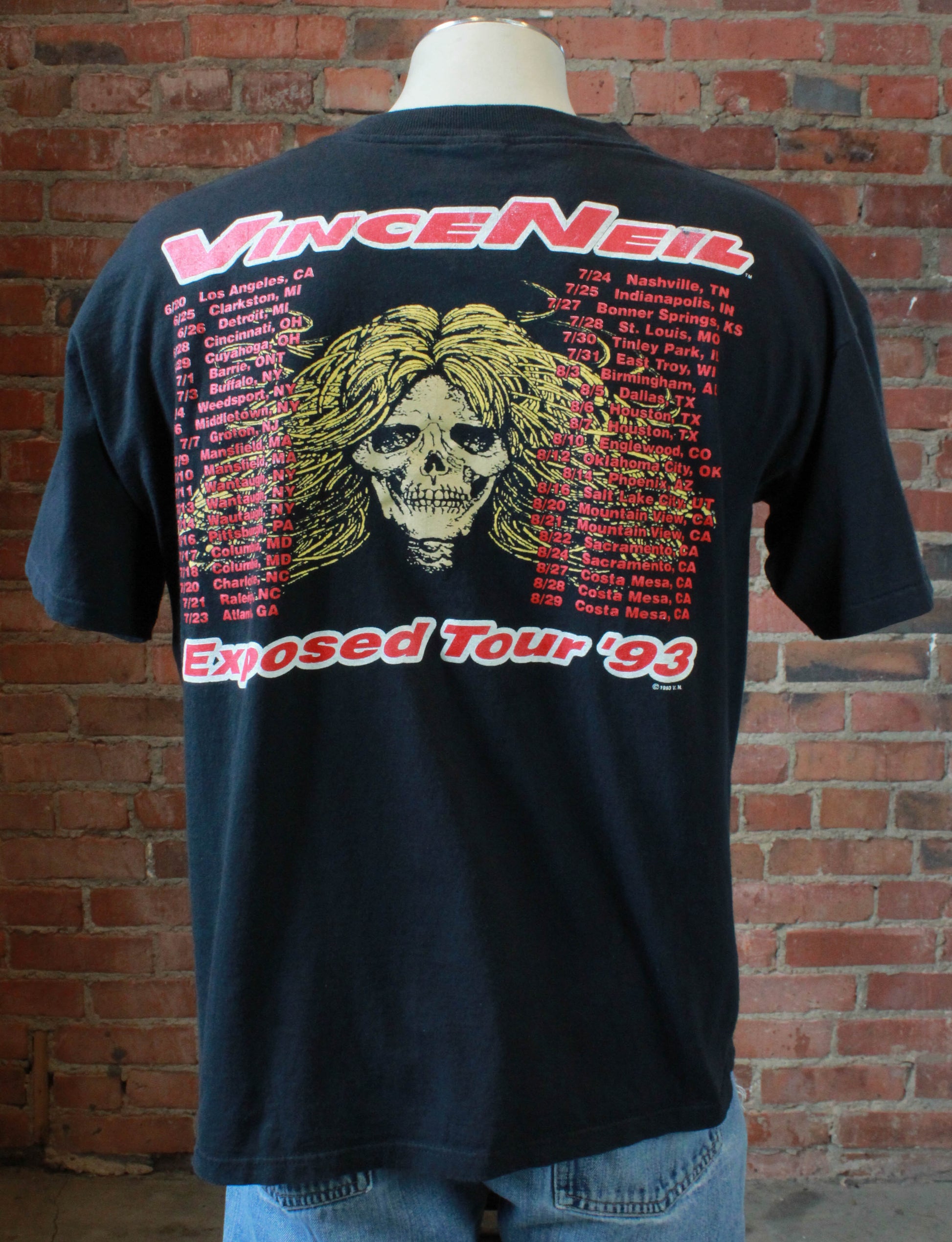 Vintage Vince Neil Concert T Shirt 1993 Exposed Tour Unisex Extra Large